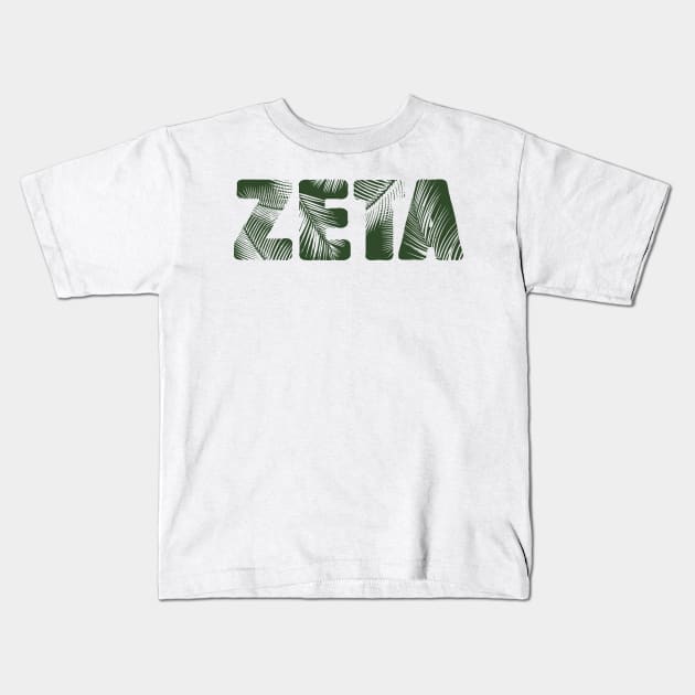 Zeta Leaf Letters Kids T-Shirt by Rosemogo